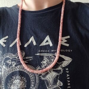 Elegant Pink Peyote Beaded Necklace